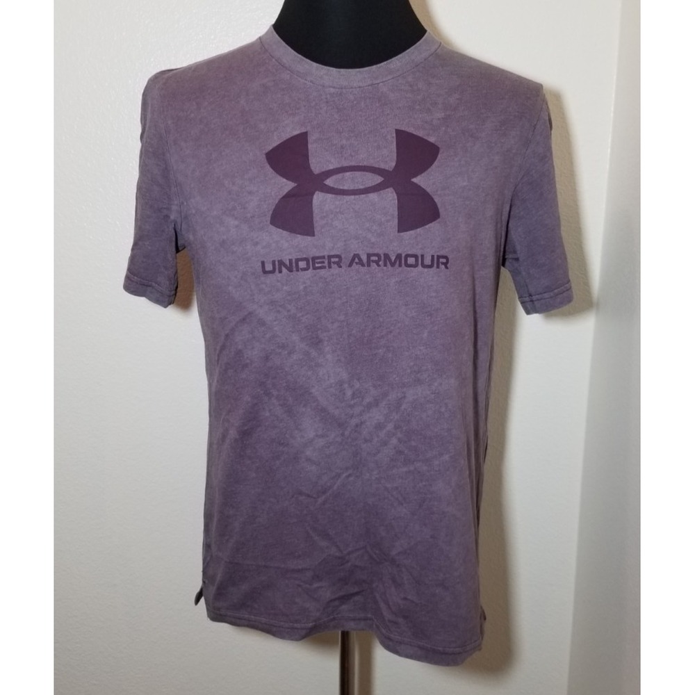 Under Armour Mens S Purple Short Sleeve Shirt Activewear Athletic Gym Workout